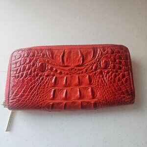 NWOT Brahmin Double Zip Around Wallet Clutch Poppy Melbourne